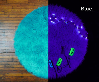 Round Black light Area rugs